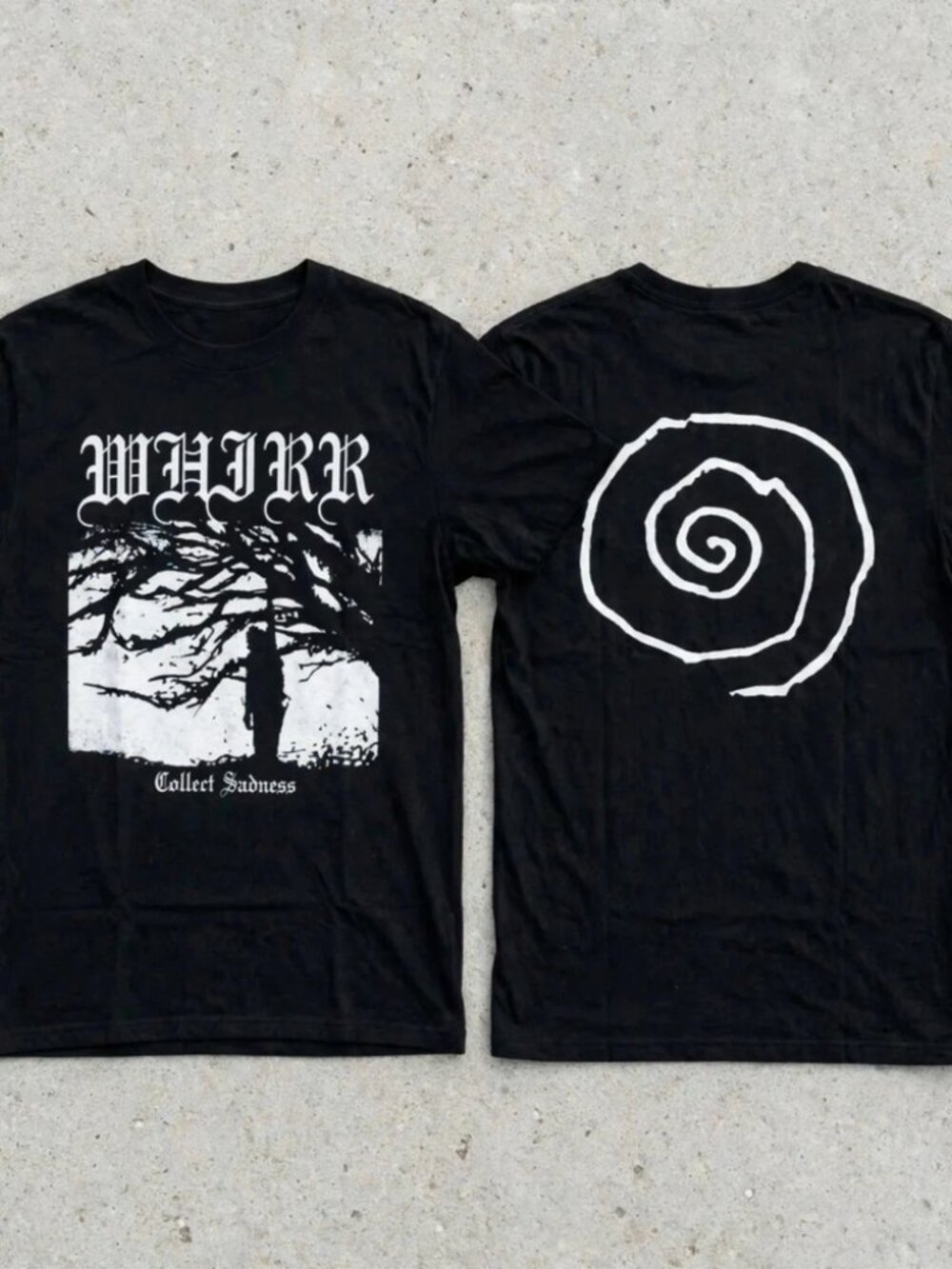 Whirr Collect Sadness Black Two-Sided Graphic T-Shirt S-4XL [Custom Reprint]